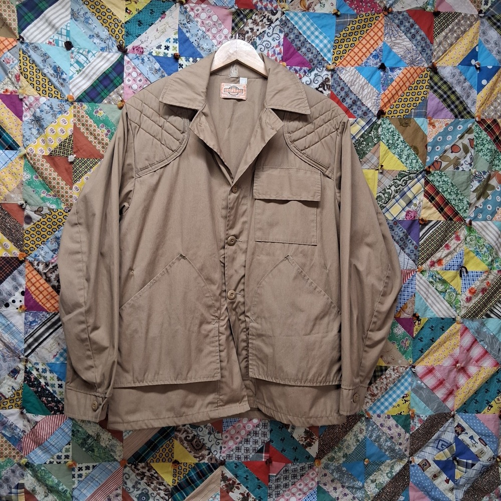 Saftbak Hunting Jacket Mens XL Tan Quilted Shoulder Game Bag‎ Water Repellent